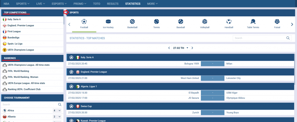 1xbet Statistika, një parashikim I suksesshëm
