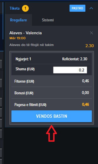 Alaves VS Valencia koeficientët në Mozzartbet 14.05.2025