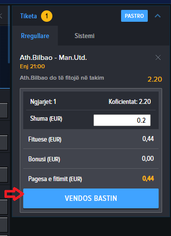 Ath Bilbao VS Manchester United koeficientët në Mozzartbet 01.05.2025