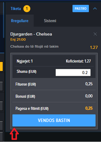 Djurgarden VS Chelsea koeficientët në Mozzartbet 01.05.2025