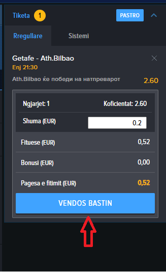 Getafe VS Ath Bilbao koeficentët në Mozzartbet 15.05.2025
