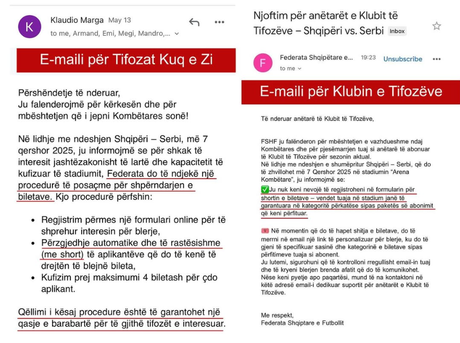 Tifozët Kuq e Zi, reagojnë në lidhje me vendimin
