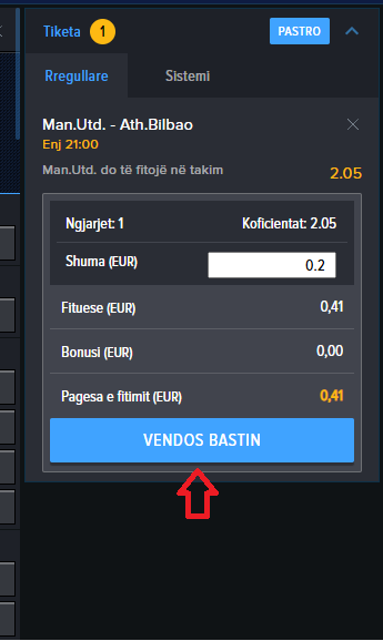Manchester Utd VS Ath Bilbao koeficientët në Mozzartbet 08.05.2025