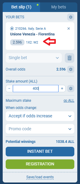 Venezia VS Fiorentina koeficientët në 1xbet 12.05.2025