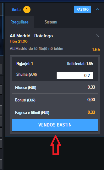 Atl.Madrid VS Botafogo RJ koeficientët në Mozzartbet 23.06.2025