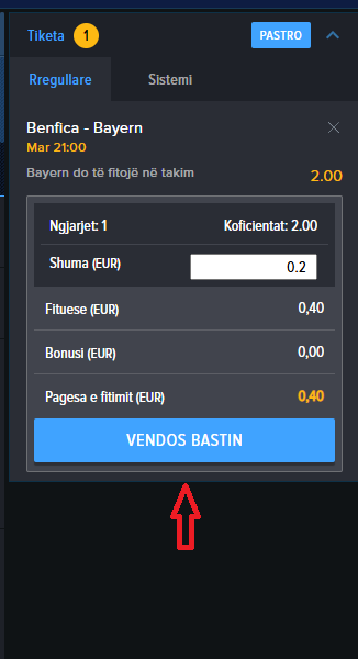Benfica VS Bayern Munich koeficientët në Mozzartbet 24.06.2025