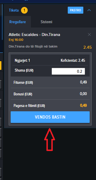 Atletic Escalades VS Dinamo Tirana koeficientët në Mozzartbet 24.07.2025