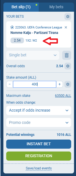 Kalju VS Partizani koeficientët në 1xbet 10.07.2025