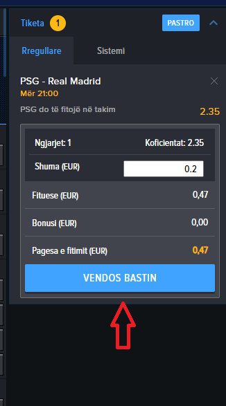 PSG VS Real Madrid koeficientët në Mozzartbet 09.07.2025