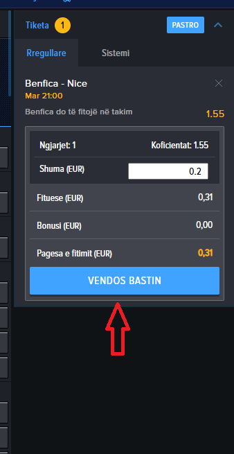 Benfica VS Nice koeficientët në Mozzartbet 12.08.2025