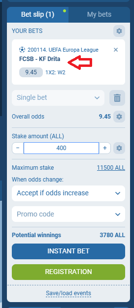 FCSB VS Drita koeficientët në 1xbet 07.08.2025