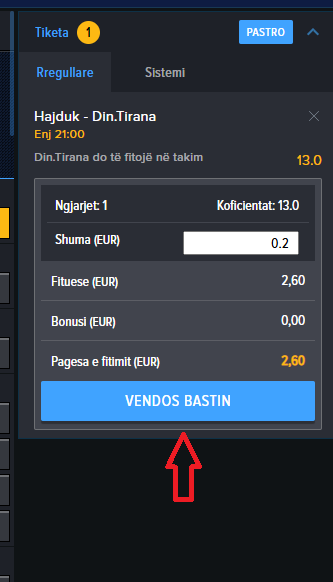 Hajduk Split VS Dinamo koeficientët në Mozzartbet 07.08.2025