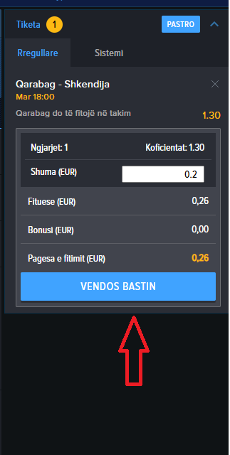 Qarabag VS Shkendija koeficientët në Mozzartbet 12.08.2025