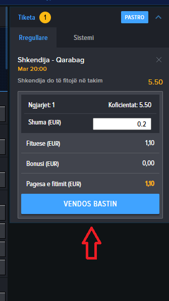 Shkëndija VS Qarabag koeficientët në Mozzartbet 04.08.2025