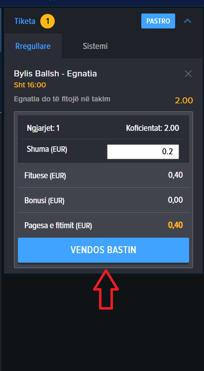 Bylis VS Egnatia koeficientët në Mozzartbet 13.09.2025