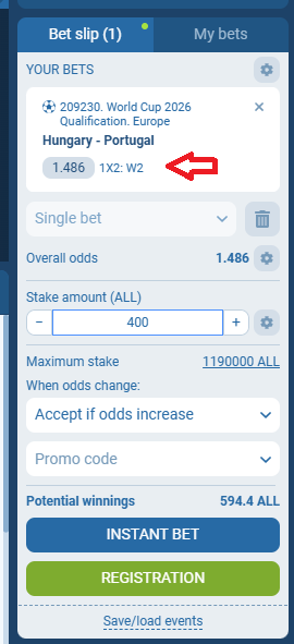 Hungari VS Portugali koeficientët në 1xbet 09.09.2025