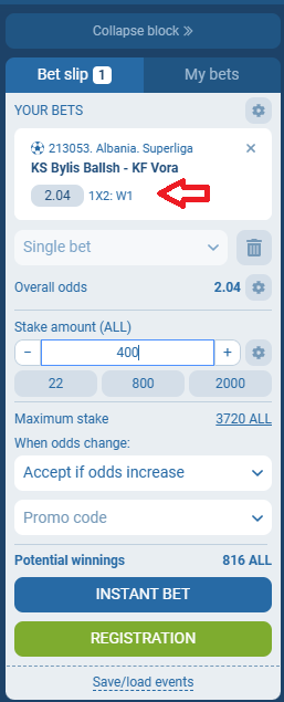 Bylis VS Vora koeficientët në 1xbet 28.10.2025