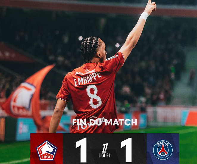 Lille dhe PSG përfundojnë me një barazim derbin