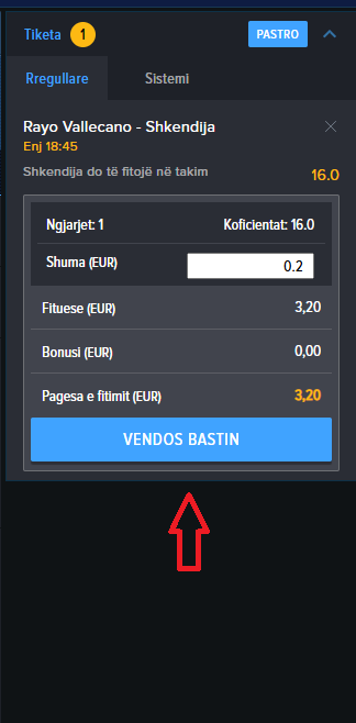 Rayo Vallecano VS Shëkndija koeficientët në Mozzartbet 02.10.2025