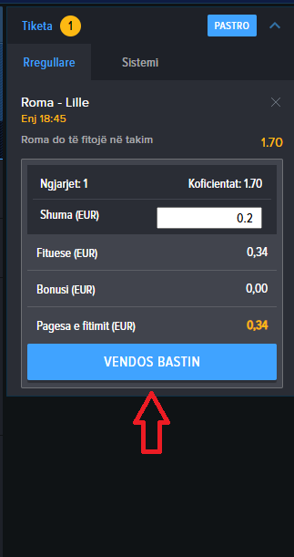 Roma VS Lille koeficientët në Mozzartbet 02.10.2025