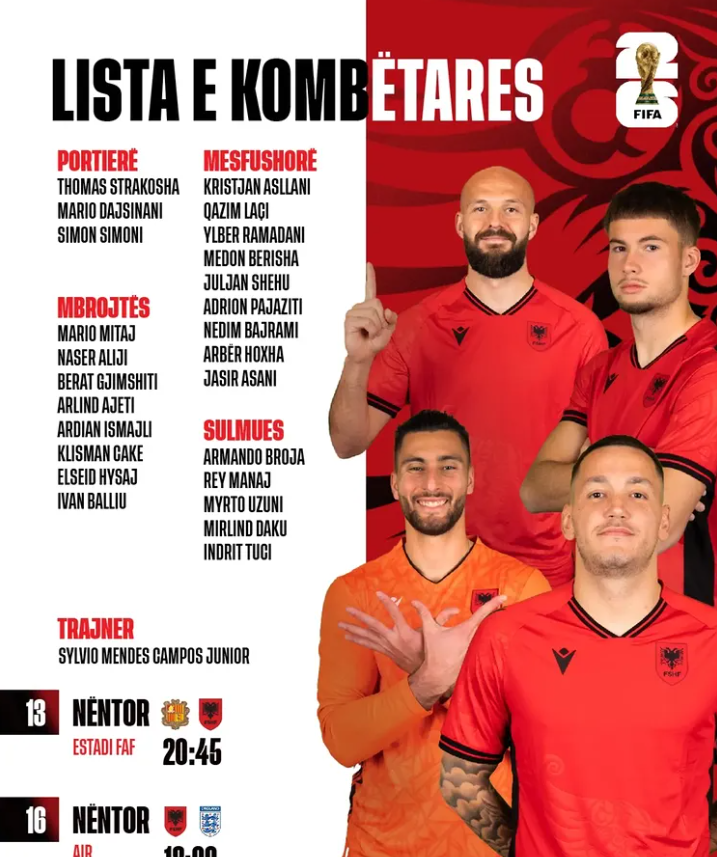 Kombëtarja nis sot përgatitjet e saj për dy ndeshjet e ardhshme