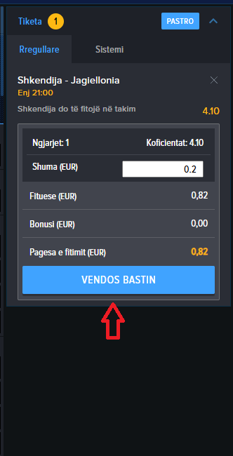 Shkëndija VS Jagiellonia koeficientët në Mozzartbet 06.11.2025