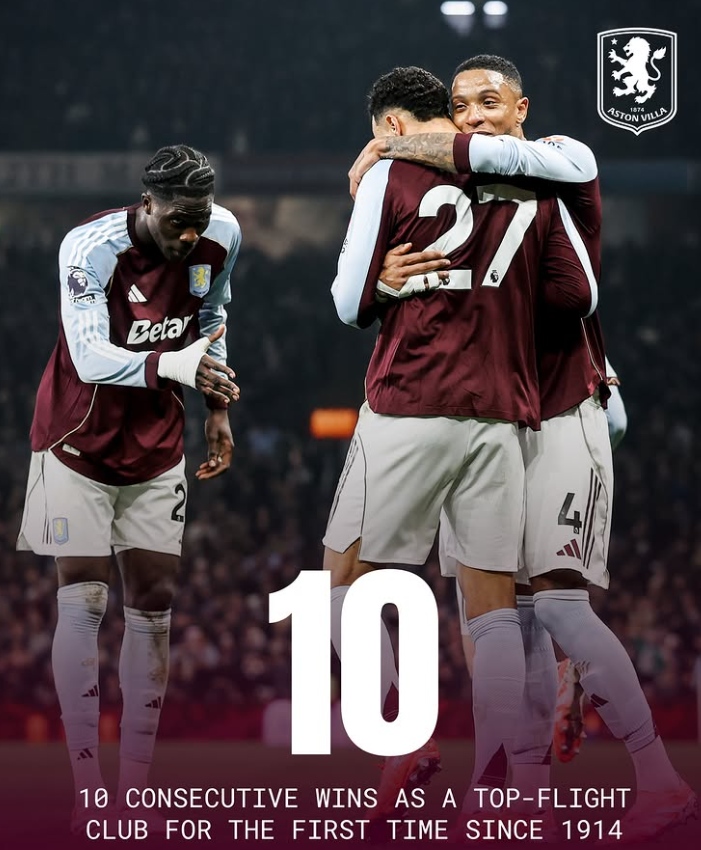 Aston Villa shënon një rekord me fitoren ndaj United